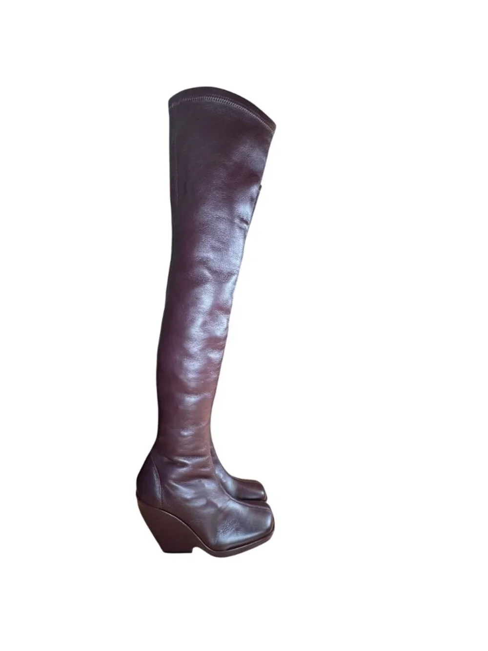 Khaite Morgan Over The Knee Boots Deep Wine Maroon Red Size 41